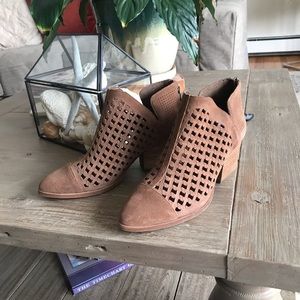 Vince Camuto Perforated Suede Booties
